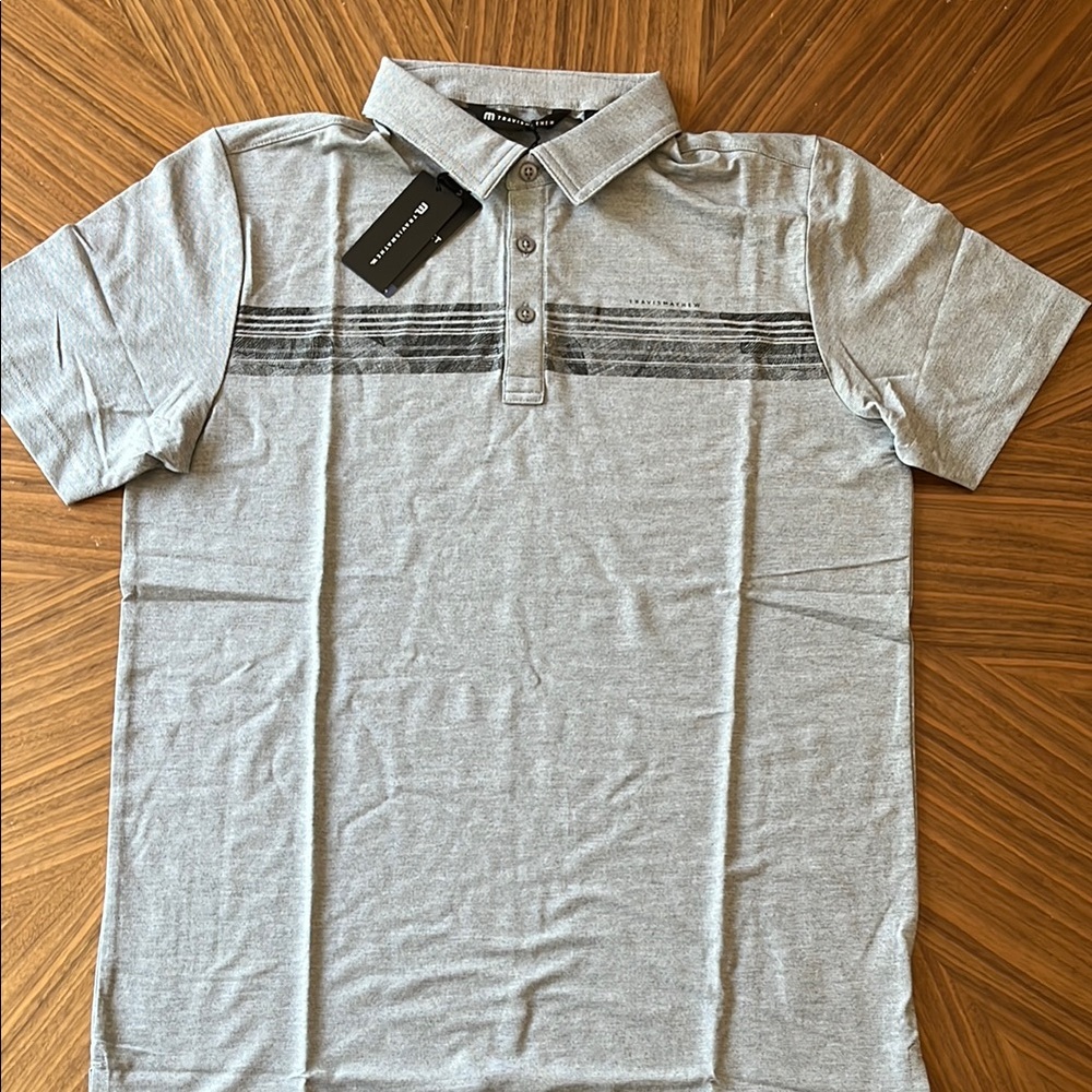 Travis Mathew Gray Cliffside Course Polo Shirt